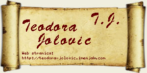 Teodora Jolović vizit kartica